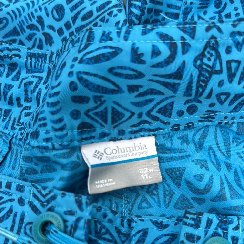 Columbia Blue Geometric Board Shorts Swimwear - Picture 2 of 5